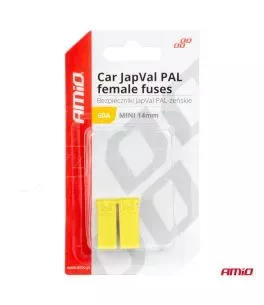 ΑΣΦΑΛΕΙΕΣ JapVal PAL ΜΙΝΙ 14mm ΘΗΛΥΚΕΣ 60A ΣΕ ΚΙΤΡΙΝΟ ΧΡΩΜΑ AMIO - 2 Τεμ. 