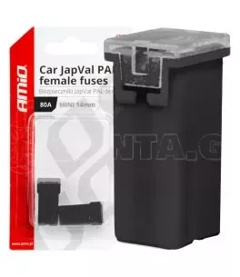 ΑΣΦΑΛΕΙΕΣ JapVal PAL ΜΙΝΙ 14mm ΘΗΛΥΚΕΣ 80A ΣΕ ΜΑΥΡΟ ΧΡΩΜΑ AMIO - 2 Τεμ. 