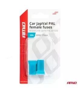 ΑΣΦΑΛΕΙΕΣ JapVal PAL ΜΙΝΙ 17mm ΘΗΛΥΚΕΣ 20A ΣΕ ΓΑΛΑΖΙΟ ΧΡΩΜΑ AMIO - 2 Τεμ. 