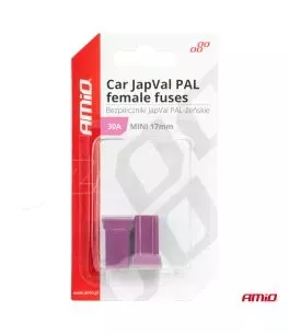 ΑΣΦΑΛΕΙΕΣ JapVal PAL ΜΙΝΙ 17mm ΘΗΛΥΚΕΣ 30A ΣΕ ΜΩΒ ΧΡΩΜΑ AMIO - 2 Τεμ. 