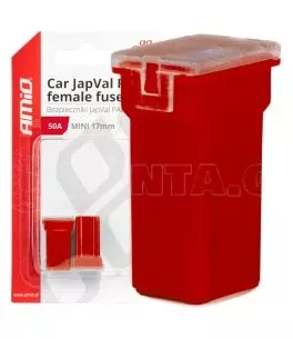 ΑΣΦΑΛΕΙΕΣ JapVal PAL ΜΙΝΙ 17mm ΘΗΛΥΚΕΣ 50A ΣΕ ΚΟΚΚΙΝΟ ΧΡΩΜΑ AMIO - 2 Τεμ. 