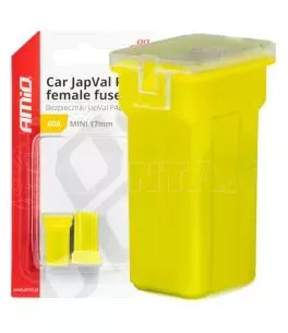 ΑΣΦΑΛΕΙΕΣ JapVal PAL ΜΙΝΙ 17mm ΘΗΛΥΚΕΣ 60A ΣΕ ΚΙΤΡΙΝΟ ΧΡΩΜΑ AMIO - 2 Τεμ. 