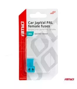 ΑΣΦΑΛΕΙΕΣ JapVal PAL ΜICRO 14mm ΘΗΛΥΚΕΣ 20A ΣΕ ΓΑΛΑΖΙΟ ΧΡΩΜΑ AMIO - 2 Τεμ. 