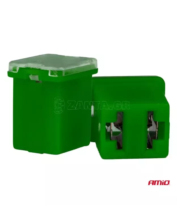 ΑΣΦΑΛΕΙΕΣ JapVal PAL ΜICRO 14mm ΘΗΛΥΚΕΣ 40A ΣΕ ΠΡΑΣΙΝΟ ΧΡΩΜΑ AMIO - 2 Τεμ.