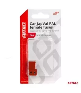 ΑΣΦΑΛΕΙΕΣ JapVal PAL ΜICRO 14mm ΘΗΛΥΚΕΣ 50A ΣΕ ΚΟΚΚΙΝΟ ΧΡΩΜΑ AMIO - 2 Τεμ. 