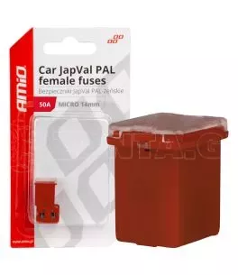 ΑΣΦΑΛΕΙΕΣ JapVal PAL ΜICRO 14mm ΘΗΛΥΚΕΣ 50A ΣΕ ΚΟΚΚΙΝΟ ΧΡΩΜΑ AMIO - 2 Τεμ. 