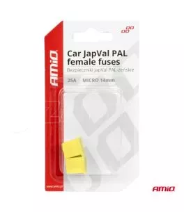 ΑΣΦΑΛΕΙΕΣ JapVal PAL ΜICRO 14mm ΘΗΛΥΚΕΣ 60A ΣΕ ΚΙΤΡΙΝΟ ΧΡΩΜΑ AMIO - 2 Τεμ. 