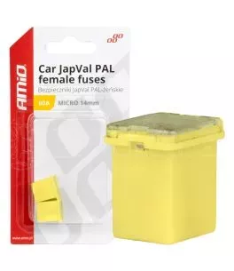 ΑΣΦΑΛΕΙΕΣ JapVal PAL ΜICRO 14mm ΘΗΛΥΚΕΣ 60A ΣΕ ΚΙΤΡΙΝΟ ΧΡΩΜΑ AMIO - 2 Τεμ. 
