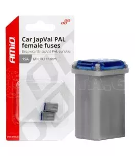 ΑΣΦΑΛΕΙΕΣ JapVal PAL ΜICRO 11mm ΘΗΛΥΚΕΣ 15A ΣΕ ΓΚΡΙ ΧΡΩΜΑ AMIO - 2 Τεμ. 
