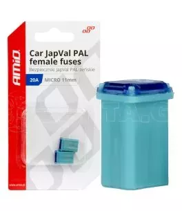 ΑΣΦΑΛΕΙΕΣ JapVal PAL ΜICRO 11mm ΘΗΛΥΚΕΣ 20A ΣΕ ΓΑΛΑΖΙΟ ΧΡΩΜΑ AMIO - 2 Τεμ. 