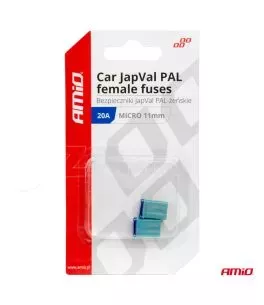 ΑΣΦΑΛΕΙΕΣ JapVal PAL ΜICRO 11mm ΘΗΛΥΚΕΣ 20A ΣΕ ΓΑΛΑΖΙΟ ΧΡΩΜΑ AMIO - 2 Τεμ. 