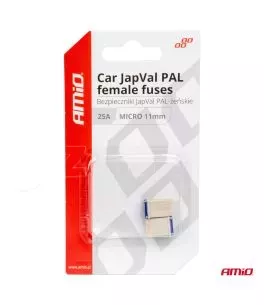 ΑΣΦΑΛΕΙΕΣ JapVal PAL ΜICRO 11mm ΘΗΛΥΚΕΣ 25A ΣΕ ΛΕΥΚΟ ΧΡΩΜΑ AMIO - 2 Τεμ. 
