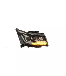 Μπροστινά Φανάρια Set Για Chevrolet Cruze 09-14 Tube DRL & Led Φλας Μαύρα H7/H1 Manual Carner 