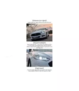Μπροστινά Φανάρια Set Για Ford Mondeo mk5 13-16 DRL Chrome H7/Led Με Φλας Dynamic Carner 
