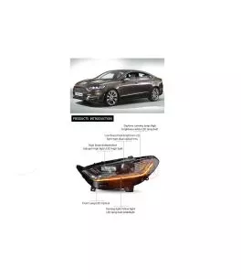 Μπροστινά Φανάρια Set Για Ford Mondeo mk5 13-16 DRL Chrome H7/Led Με Φλας Dynamic Carner 