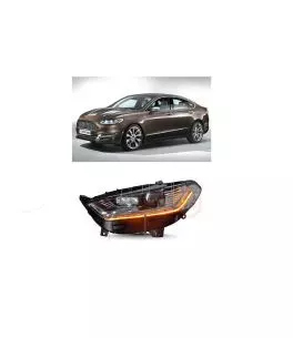 Μπροστινά Φανάρια Set Για Ford Mondeo mk5 13-16 DRL Chrome H7/Led Με Φλας Dynamic Carner 