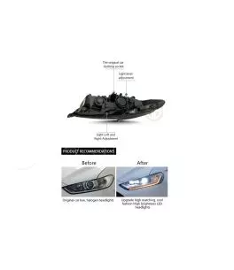 Μπροστινά Φανάρια Set Για Ford Mondeo mk5 13-16 DRL Chrome H7/Led Με Φλας Dynamic Carner 