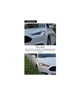 Μπροστινά Φανάρια Set Για Ford Mondeo mk5 13-16 DRL Chrome H7/Led Με Φλας Dynamic Carner 