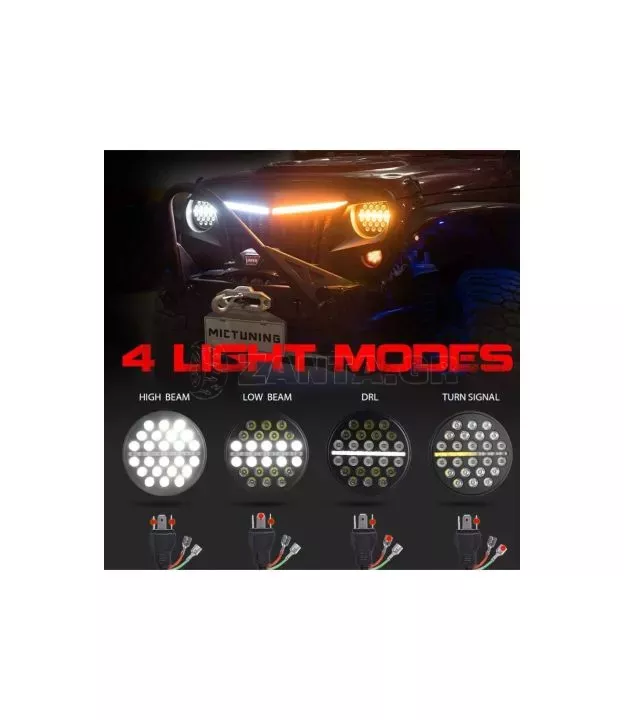 Φώτα Πορείας 7" Ιντσών LED Τύπος 2 (Line)