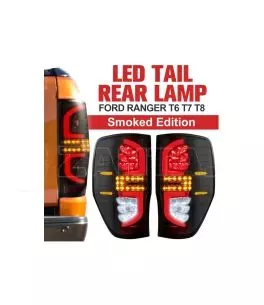 Ford Ranger (T7/T8) 2016+ Πίσω Φανάρια Smoked Led [Yellow] 