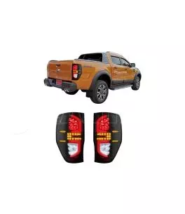 Ford Ranger (T7/T8) 2016+ Πίσω Φανάρια Smoked Led [Yellow] 