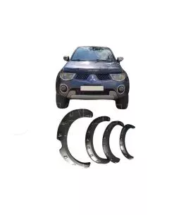 Mitsubishi L200 (Triton) 2005-2011 Φρύδια Τροχών Μαύρα Σαγρέ με Διακοσμητικές Βίδες 