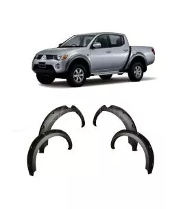 Mitsubishi L200 (Triton) 2005-2011 Φρύδια Τροχών Μαύρα Σαγρέ με Διακοσμητικές Βίδες 
