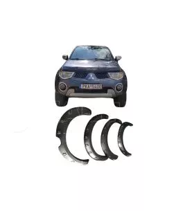 Mitsubishi L200 (Triton) 2005-2011 Φρύδια Τροχών Μαύρα Σαγρέ με Διακοσμητικές Βίδες 