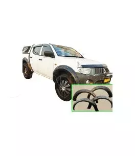 Mitsubishi L200 (Triton) 2005-2011 Φρύδια Τροχών Μαύρα Σαγρέ με Διακοσμητικές Βίδες 