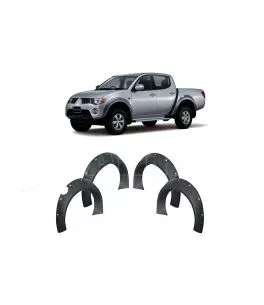 Mitsubishi L200 (Triton) 2005-2011 Φρύδια Τροχών Μαύρα Σαγρέ με Διακοσμητικές Βίδες 