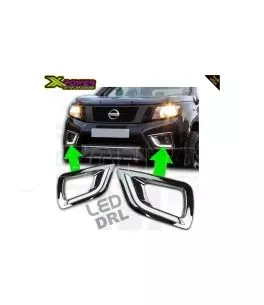 Nissan Navara (NP300) 2015+ Προστατευτικές Γρίλιες Για Προβολάκια Ομίχλης [Με Led] 