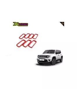 Jeep Renegade 2015+ Διακοσμητικές Γρίλιες Μάσκας [Κόκκινες] 