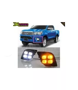 Toyota Hilux (Revo) 2015-2020 Εμπρόσθια Προβολάκια Ομίχλης Projector DRL  