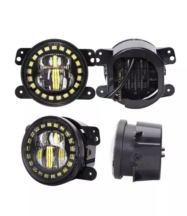 Jeep Wrangler (JK) 2007-2018 Led Προβολείς Ομίχλης 4" Ιντσών Με Σύστημα Drl