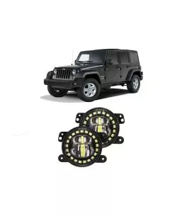 Jeep Wrangler (JK) 2007-2018 Led Προβολείς Ομίχλης 4" Ιντσών Με Σύστημα Drl 
