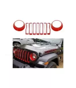 Jeep Wrangler (JL) 2018+ Διακοσμητικά Μάσκας Τύπος [Red] 