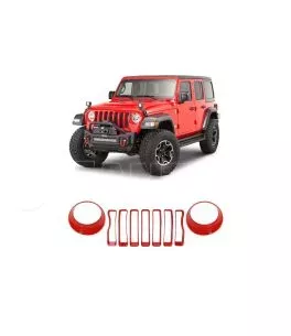 Jeep Wrangler (JL) 2018+ Διακοσμητικά Μάσκας Τύπος [Red] 
