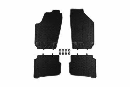 Λαστιχένια Πατάκια Geyer & Hosaja Για Volkswagen Polo 2001-2009 / Fox 2005-2010 / Skoda Fabia 1999-2008 / Seat Ibiza / Cordoba 2002-2008 4 Τεμάχια Μαύρα 910/4C 