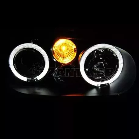 Μπροστινά Φανάρια Set Για Vw Golf IV (4) 97-03 Angel Eyes Μαύρα H1/H1/P21W JunYan 