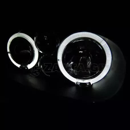 Μπροστινά Φανάρια Set Για Vw Golf IV (4) 97-03 Angel Eyes Μαύρα H1/H1/P21W JunYan 