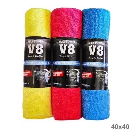 Πετσέτα Γενικής Χρήσης Microfiber V8 Κίτρινο / Ροζ / Μπλε 40x40cm 1 Τεμάχιο 