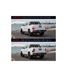 Toyota Hilux (Revo) 2016+ Πίσω Φανάρια Led [Straps] 