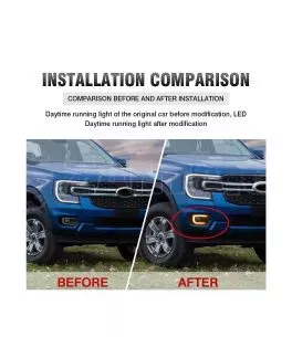 Ford Ranger (T9) 2023+ (XLT/Limited) Εμπρόσθια Προβολάκια Ομίχλης DRL 