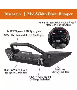 Jeep Wrangler (JK) 2007-2018 Οπίσθιος Προφυλακτήρας Με Βάση Ρεζέρβας [Hook] 