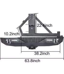 Jeep Wrangler (JK) 2007-2018 Οπίσθιος Προφυλακτήρας Με Βάση Ρεζέρβας [Hook] 