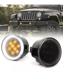 Jeep Wrangler (JK) 2007-2018 Μπροστινά Φλας Μάσκας (Dragon) 