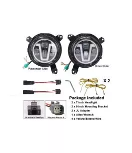 Jeep Wrangler (JL) 2018+ Φώτα Πορείας 7″ Ιντσών Led Με Βάση 