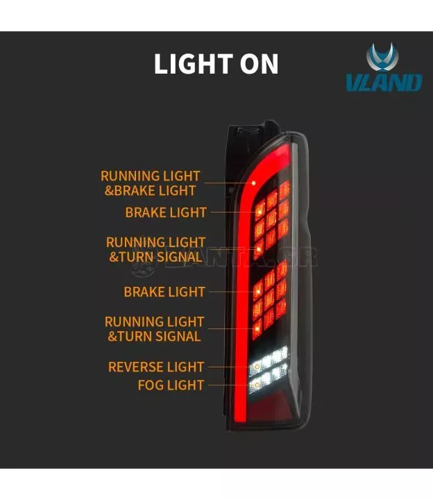 Πίσω Φανάρια Full LED για Toyota Hiace 2004-2019 (Vland)