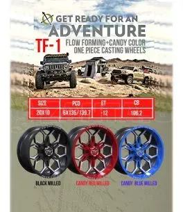 Ζάντες 20" Ιντσών 6x139.7 TW Wheels TF1 (Μαύρη - Ασημί) 
