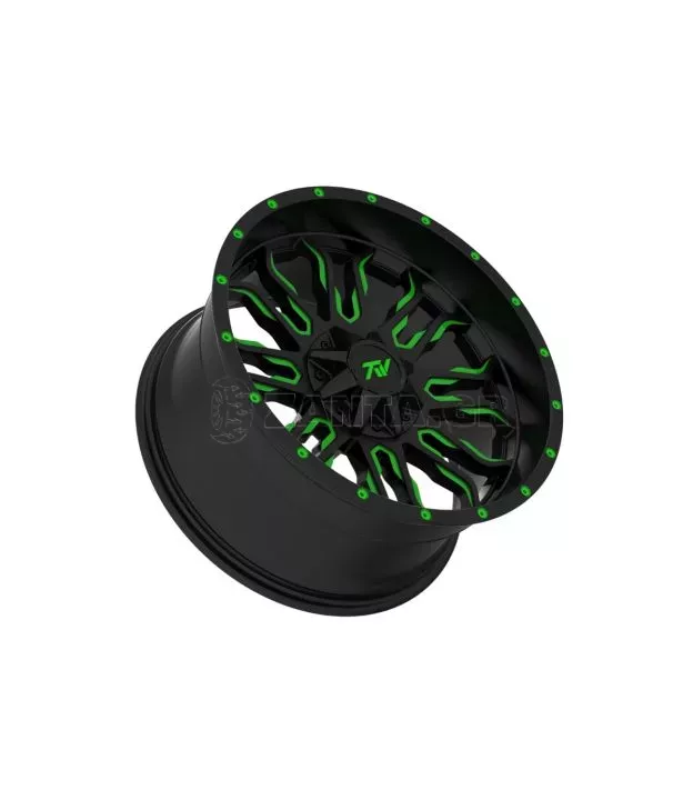 Ζάντες 20" Ιντσών 6x139.7 TW Wheels T8 Flame (Μαύρη - Πράσινη)